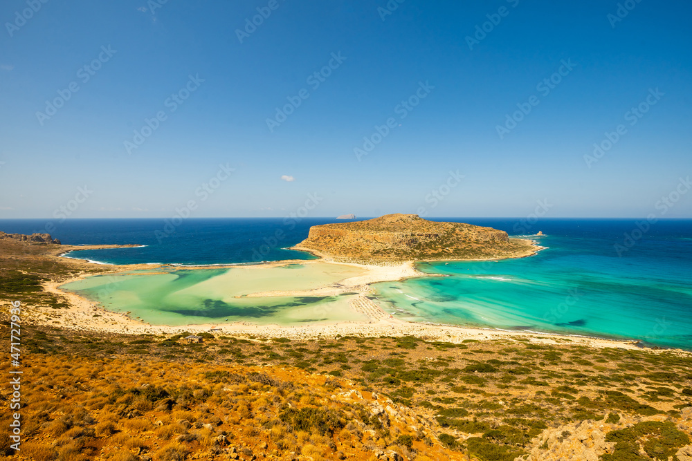 amazing view of Balos bay, Gramvousa Crete, Greece