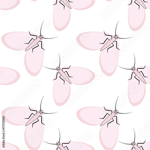 Illustration on a square background - stylized moths - graphics. Summer, insects, unbearable ease of life