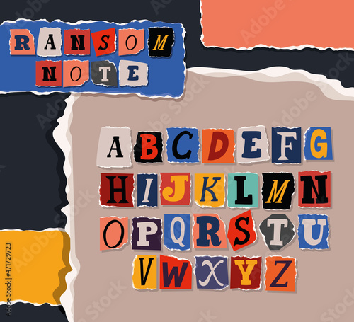 ransom note alphabet font illustration photo