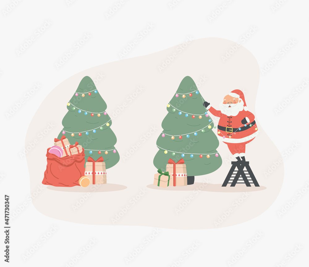 christmas trees and santa christmas trees and santa