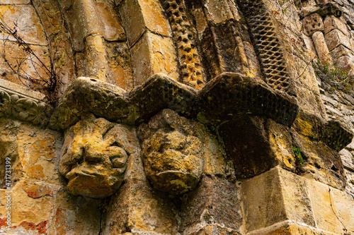 Ruins of the Romanesque Chapel of San Pedro de Plecin in Alles, Asturias - Spain. photo