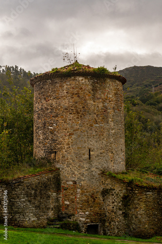 Muñíz Tower and Bernaldo de Quirós Palace in Olloniego, Asturias - Spain. photo