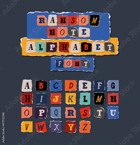 ransom note alphabet font card photo