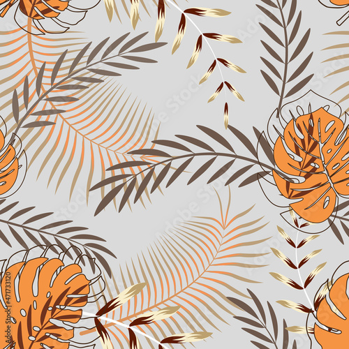 Closeup of monstera leaves for fabric design.