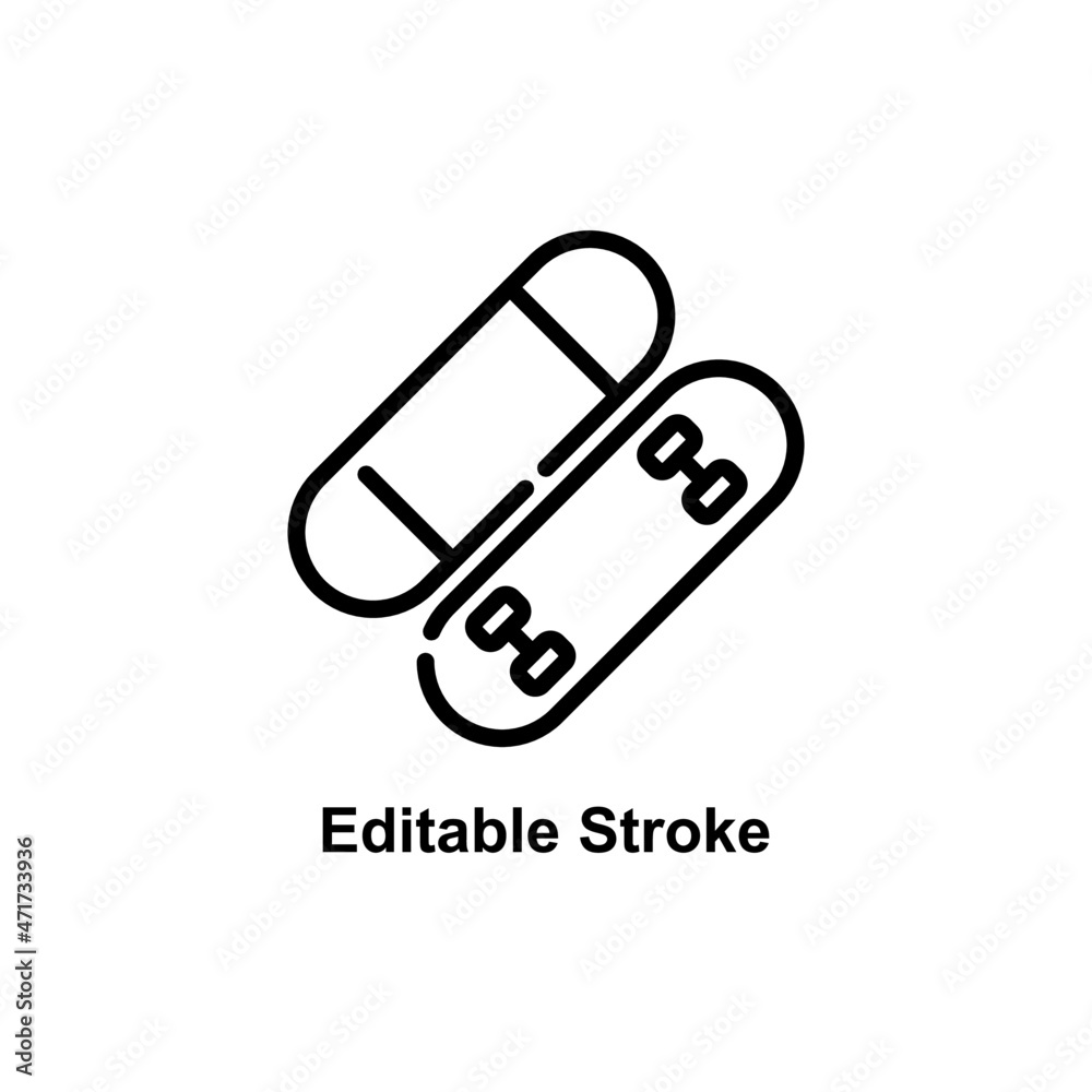 skateboard icon designed in outline style in sports icon theme skateboard icon designed in outline style in sports icon theme