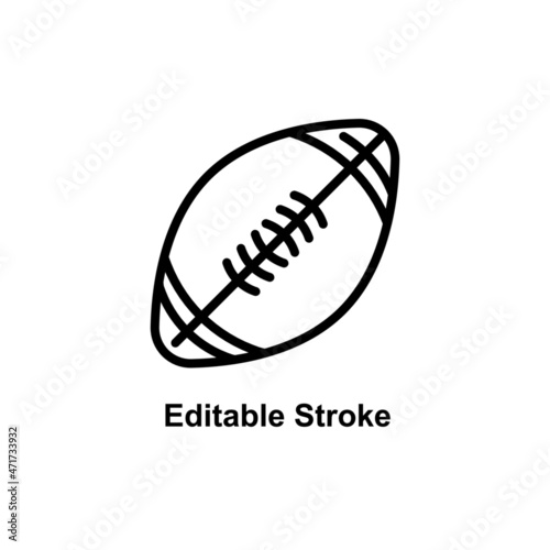 rugby ball icon designed in outline style in sports icon theme