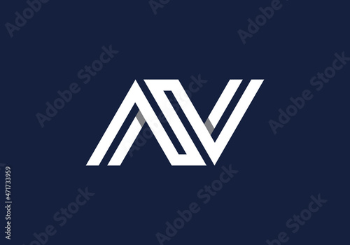 Minimalist Logo Design of Letter AV illustration for your business. Initial logo design, geometric logo. Creative Modern Monogram alphabet.