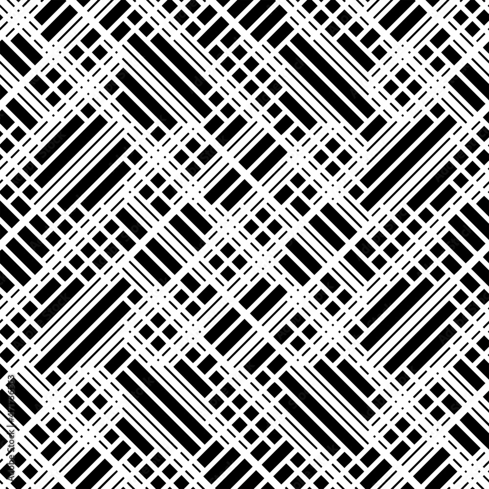 Full seamless modern geometric texture pattern for decor and textile. Black and white lines for textile fabric printing and wallpaper. Abstract multipurpose model design for fashion and home design Full seamless modern geometric texture pattern for decor and textile. Black and white lines for textile fabric printing and wallpaper. Abstract multipurpose model design for fashion and home design