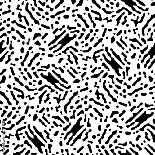 Full Seamless Abstract Pattern. Monochrome Vector. Black and White Dress Fabric Print. Design for Textile and Home Decoration.