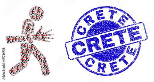 Vector maneken hand robber icon mosaic is created of scattered recursive maneken hand robber icons. Crete unclean blue round seal imitation. Recursive mosaic from maneken hand robber icon.