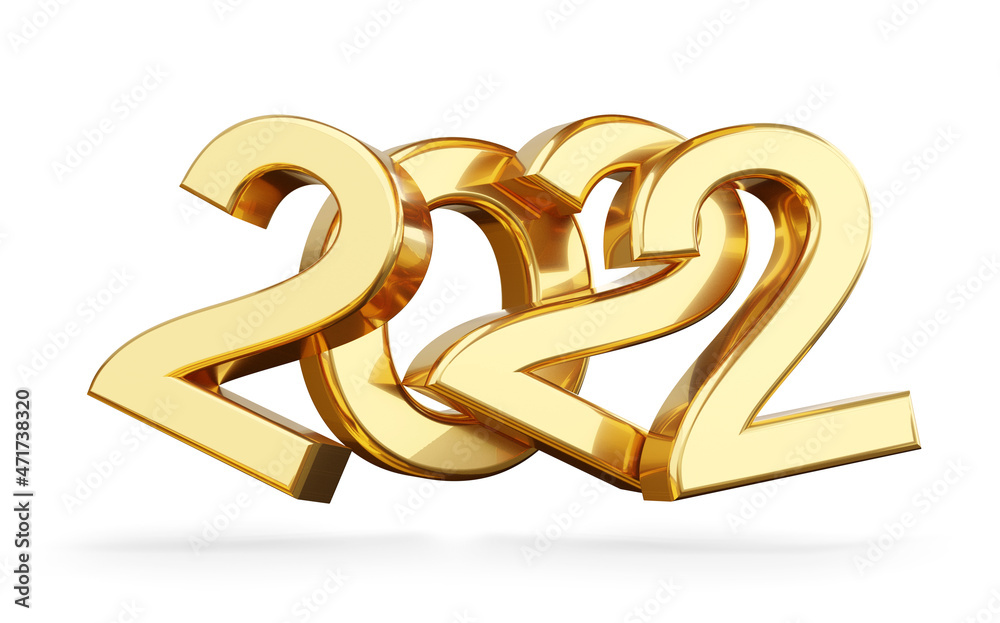 2022 golden symbol isolated 3d-illustration 2022 golden symbol isolated 3d-illustration