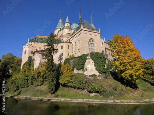 View of Bojnice Castle in Slovakia in early autumn