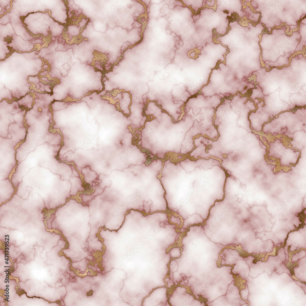 Pink and white abstract marble background with gold shiny veins. Elegant marble texture. For wallpapers, wall floor tiles, invitations, greeting cards.