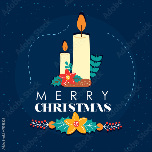 christmas candles and flowers