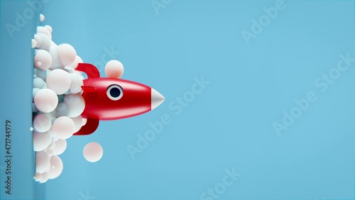 Raketenstart oder Raumschiff hebt ab - Thema Start-Up, Motivation oder Karriere