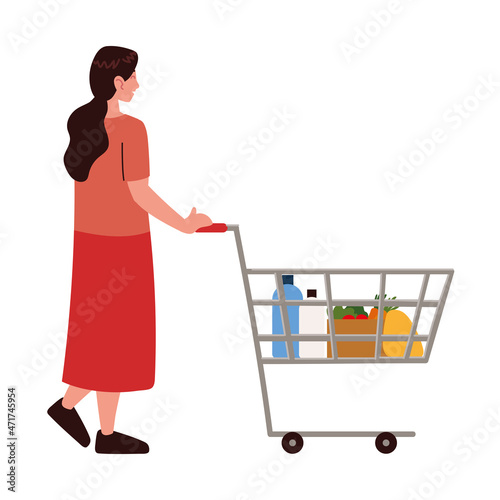 woman with shopping cart