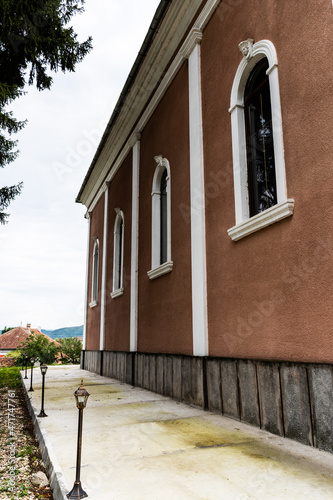 The tricolor church, Tebea, Hunedoara county, Romania. photo