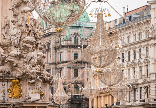 Vienna, Austria: Christmas decorations in December in the city center