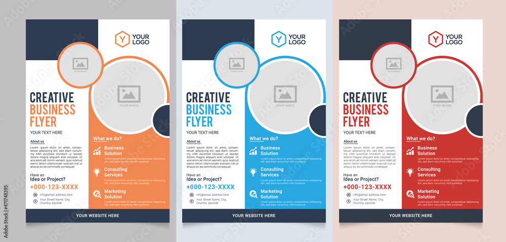 modern professional business a4 flyer template creative poster brochure cover design vector