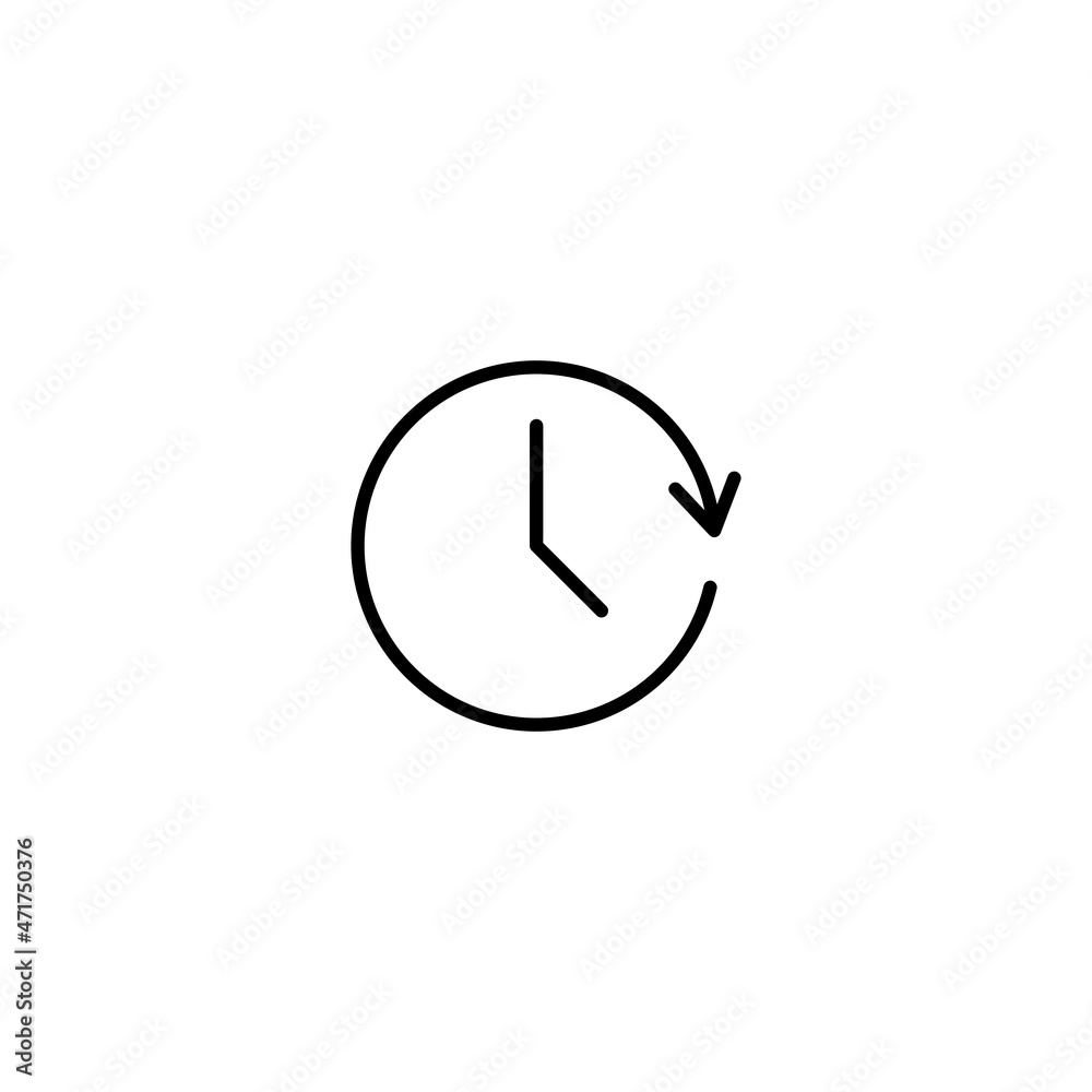 Refresh time icon, reload with clock icon vector Refresh time icon, reload with clock icon vector