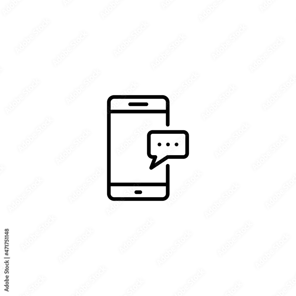 Chat on smartphone icon, Chat on smartphone sign, communication icon vector Chat on smartphone icon, Chat on smartphone sign, communication icon vector