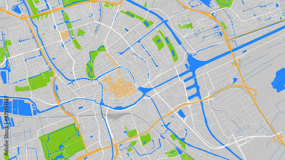 Naklejka premium digital vector map city of Groningen. You can scale it to any size.