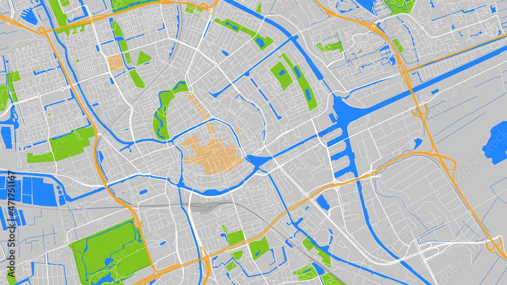 Obraz premium digital vector map city of Groningen. You can scale it to any size.