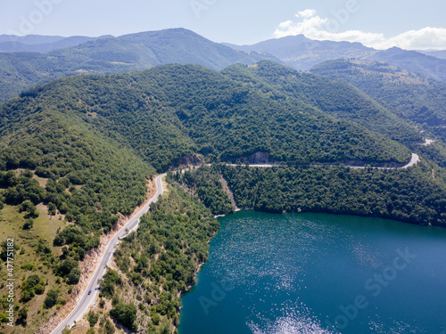 Aerial view of The Vacha (Antonivanovtsi) Reservoir, Bulgaria photo