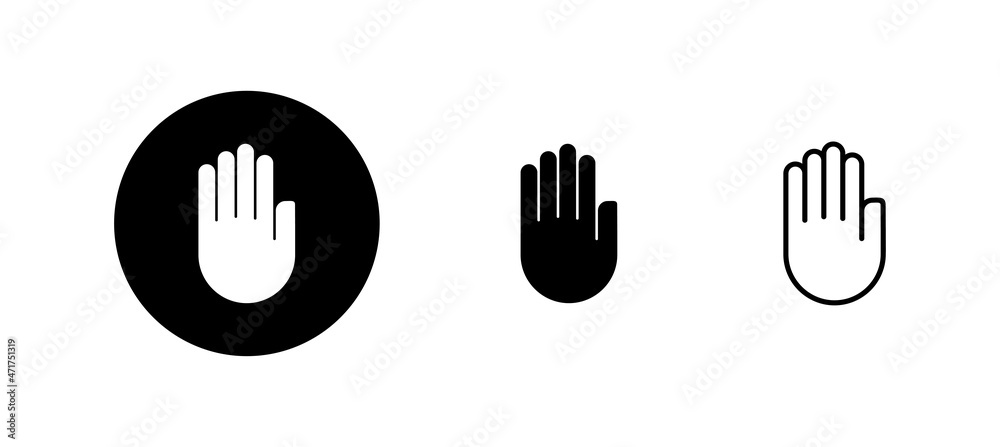 Hand icons set. hand sign and symbol. palm Hand icons set. hand sign and symbol. palm