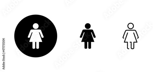 Female icons set. woman sign and symbol