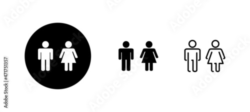 Man and woman icons set. male and female sign and symbol. Girls and boys