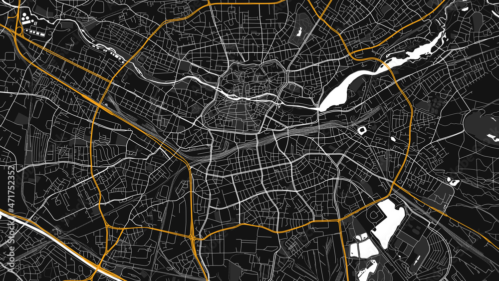 digital vector map city of Nuremberg. You can scale it to any size.