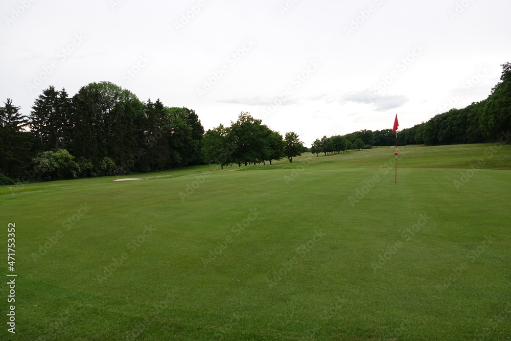 golf course with flag golf course with flag