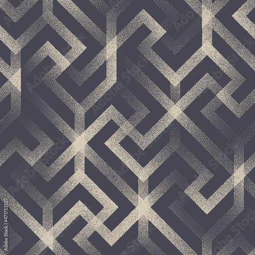 Oriental Ethnic Design Lattice Seamless Pattern Vector Abstract Background. Decorative Intricate Lines Structure Continuous Grid Dotted Texture. Modern Luxury Graphic Ornament Vintage Art Illustration