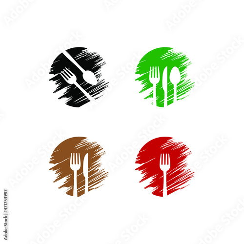 a vector set of spoons, cutlery, knives. logo of restaurants, cafes, canteens and other places to eat. food and drink icon