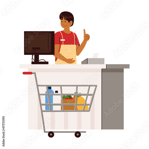 cashier standing at checkout