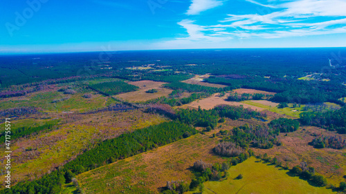 North Florida autumn aerial landscape colorful view