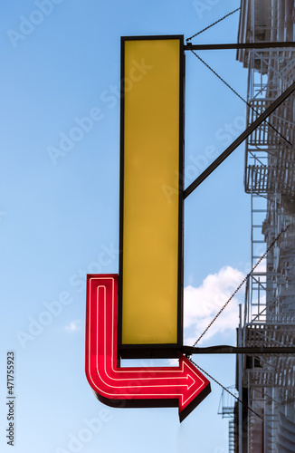 Canvas Print Empty sign on the road, street, city, road, signs, travel, business, urban, manhattan, way, new york, downtown, direction, traffic, car	park