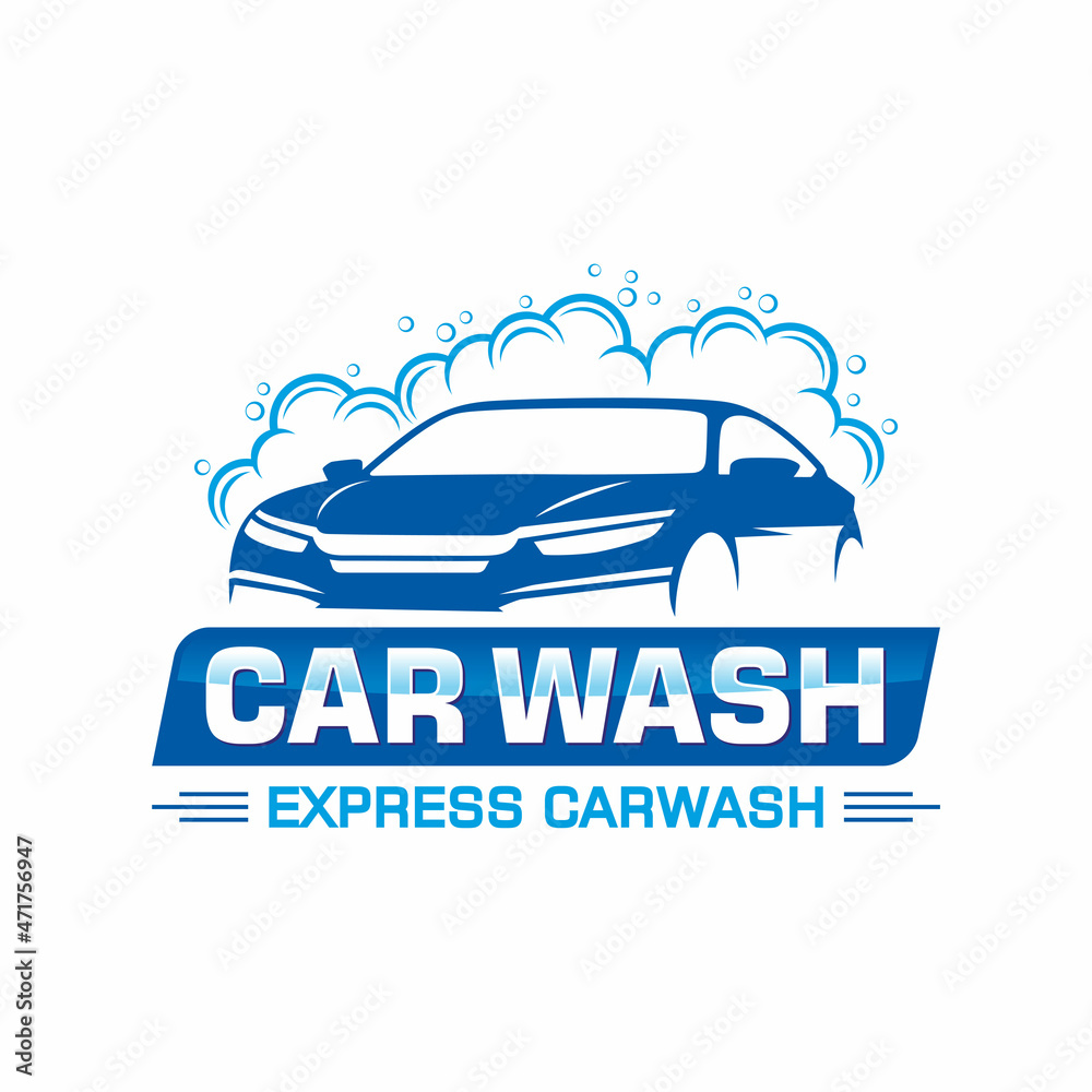 Obraz premium Car wash logo design vector Template