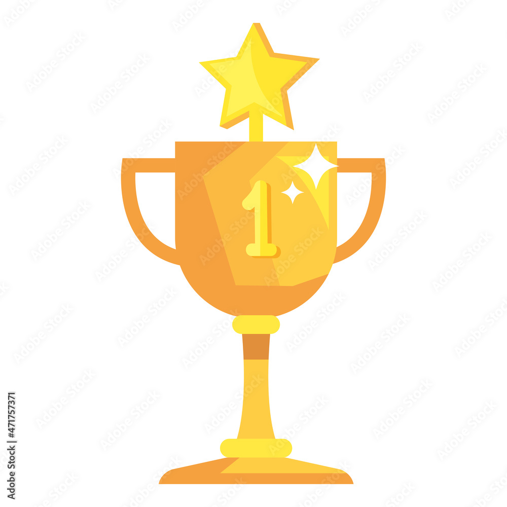 trophy with star and number one