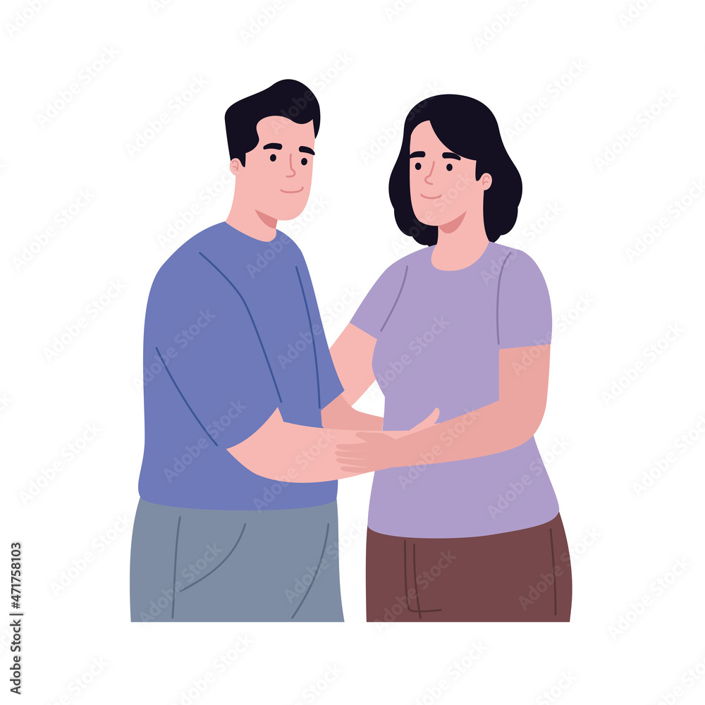 Fototapeta premium cute couple hugging