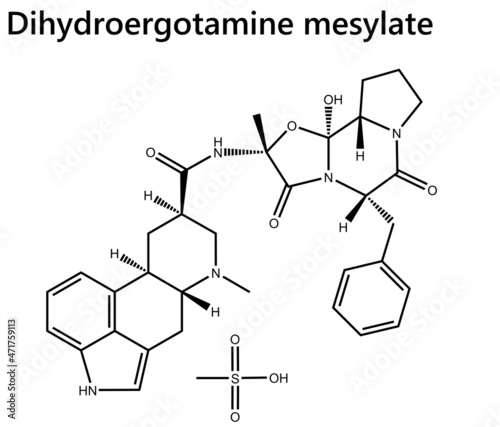 Dihydroergotamine Mesylate is an ergot derivative with agonistic activity for alpha-adrenergic, serotonergic, and dopaminergic receptors. photo