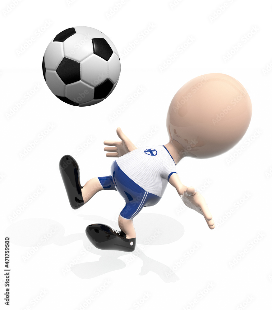 3d Finland player and a soccer ball 3d Finland player and a soccer ball
