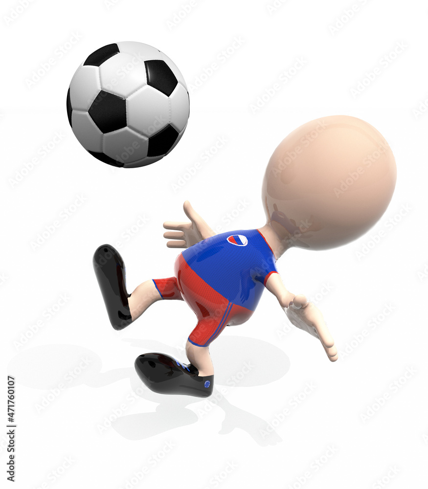 3d Russia player and a soccer ball 3d Russia player and a soccer ball