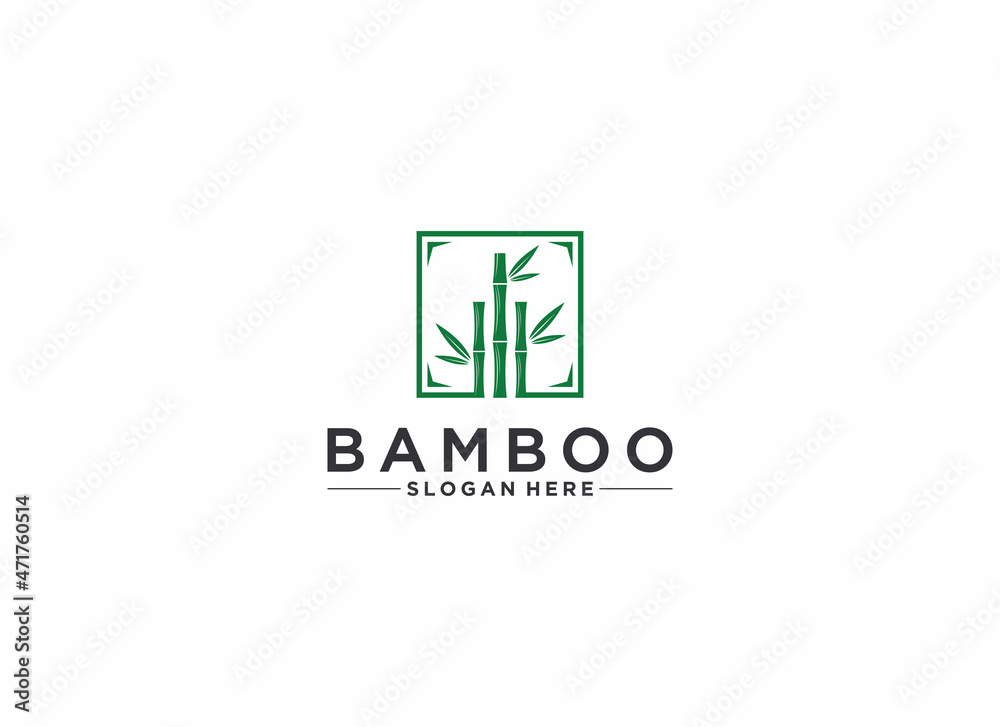bamboo logo template in white background