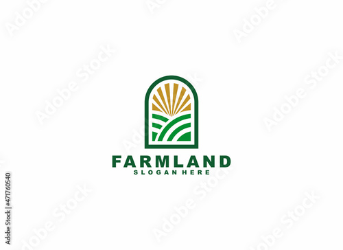 farmland logo template, vector in white background
