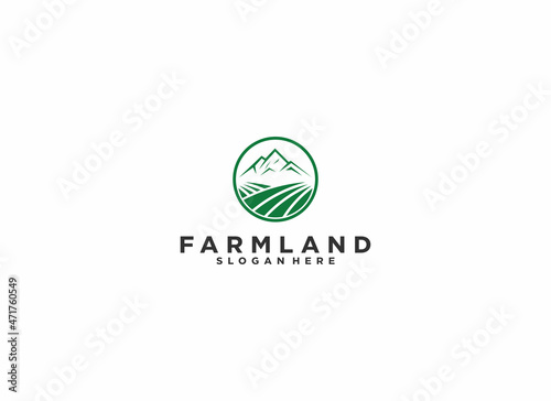 farmland logo template, vector in white background
