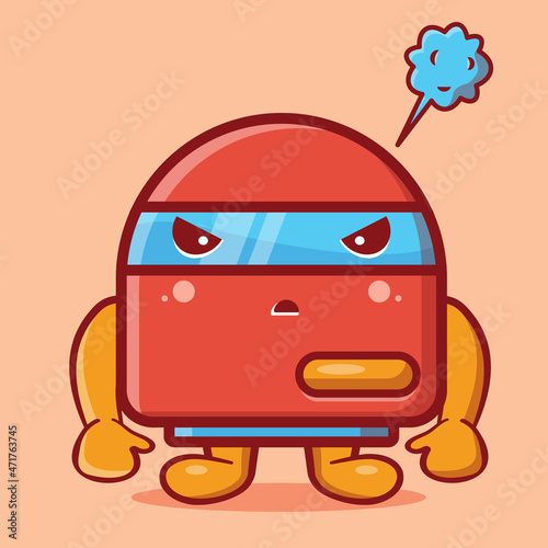 angry air purifier mascot isolated cartoon in flat style