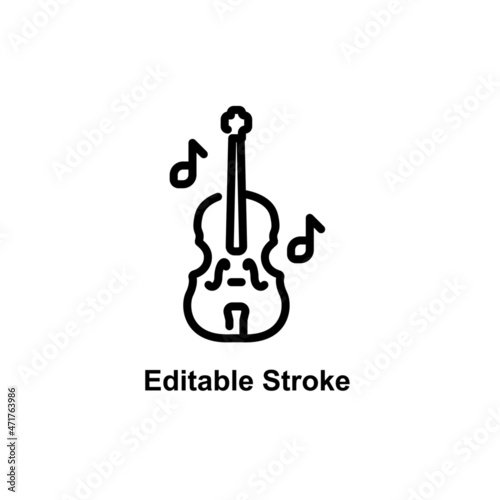 contrabass icon designed in outline style in in musical instrument icon theme
