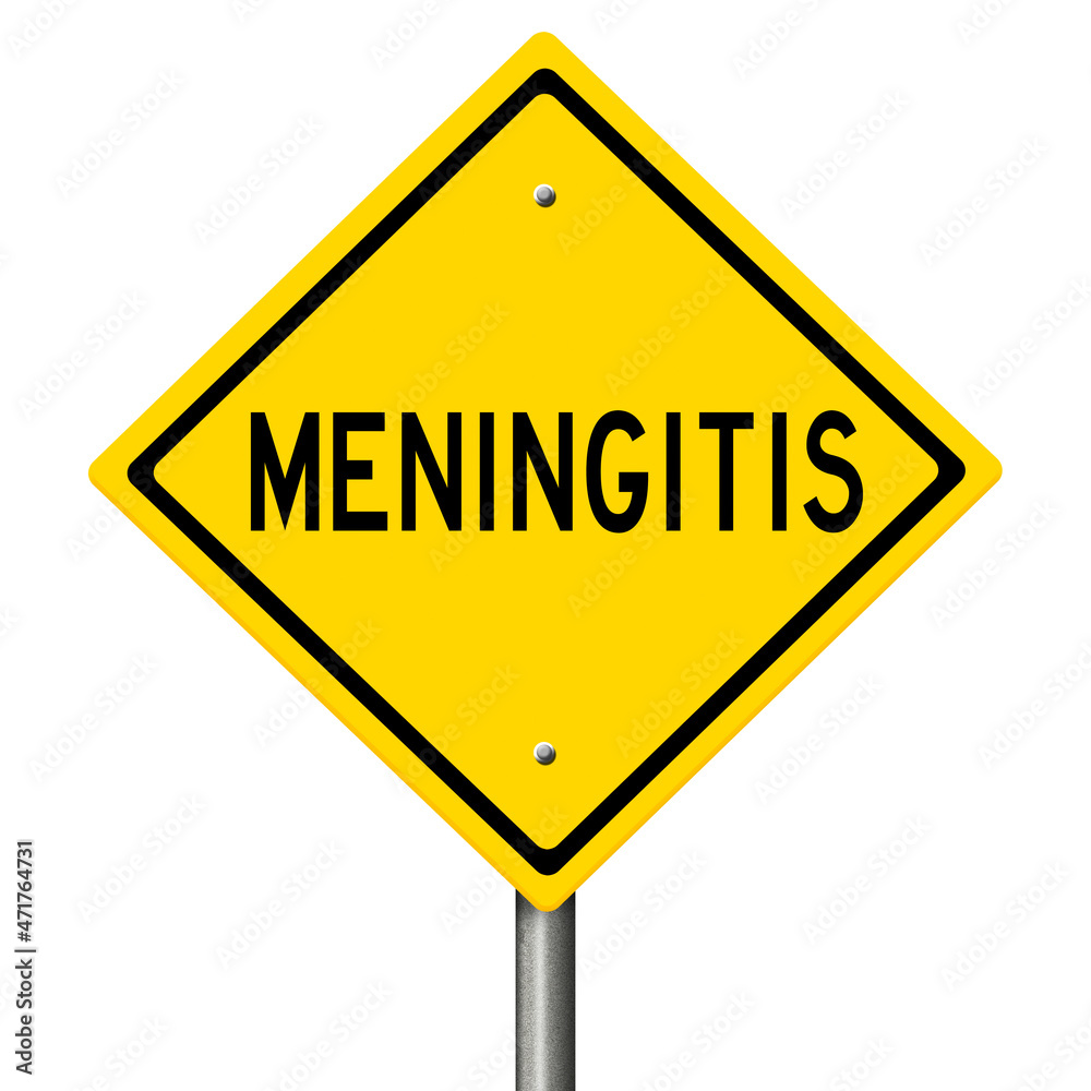 Rendered yellow highway sign with a disease warning Rendered yellow highway sign with a disease warning